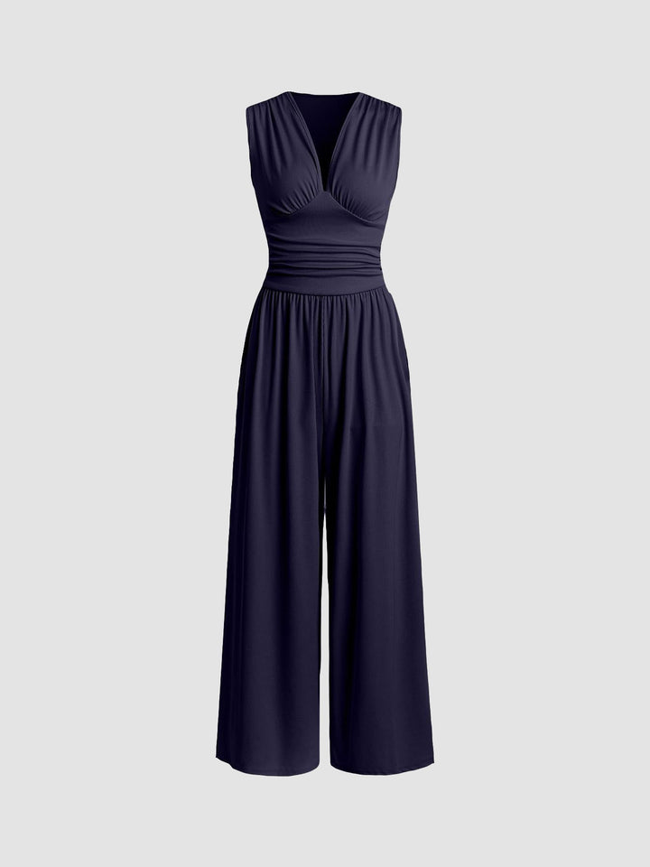 Caridad – Eleganter ärmelloser Jumpsuit mit weitem Bein