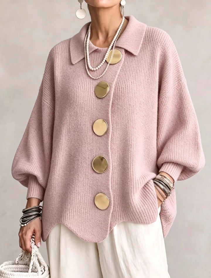 Frida | Oversize-Cardigan mit großen goldenen Knöpfen
