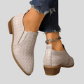 Elvire | Geflochtene Stiefeletten mit Blockabsatz