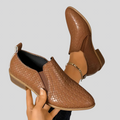 Elvire | Geflochtene Stiefeletten mit Blockabsatz