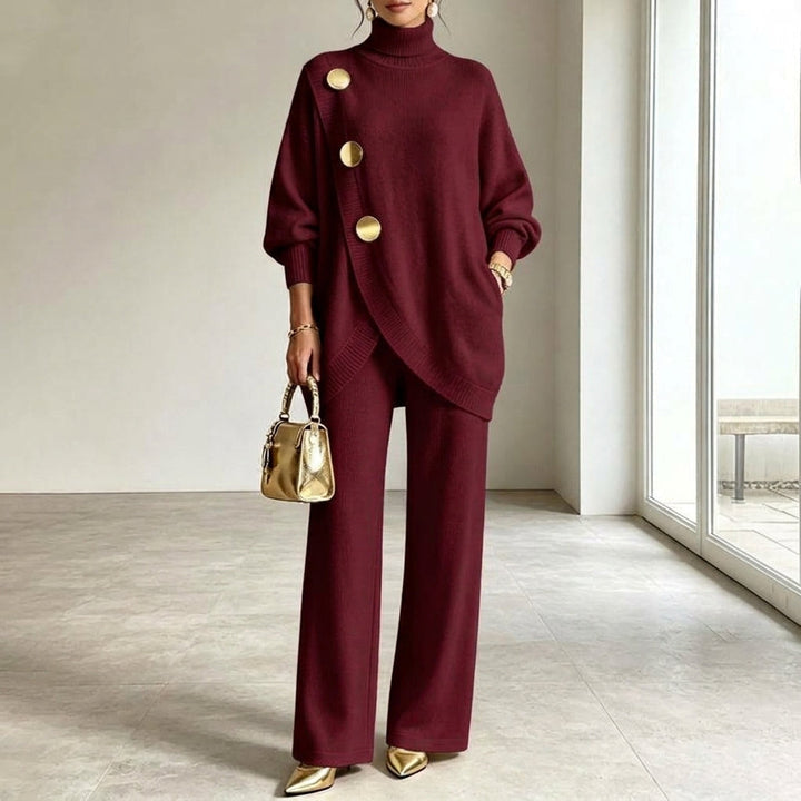 Noa | Strickset: Rollkragenpullover und weite Hose