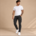 Navy Stretch Cargo-Hosen