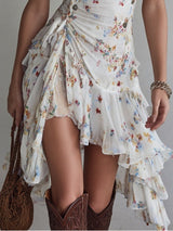 Mini-Kleid aus Viskose mit Spaghetti-Trägern