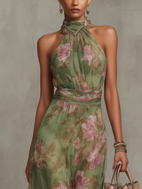 Livie | Maxikleid mit floralem Halter
