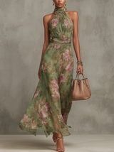 Livie | Maxikleid mit floralem Halter