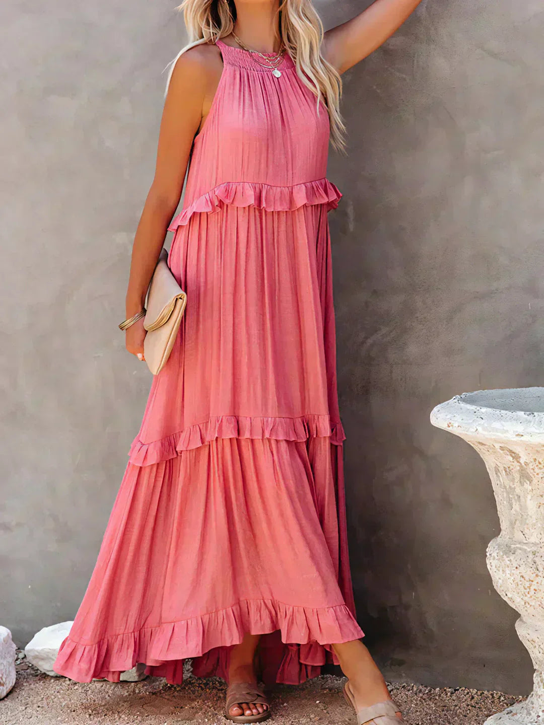 Lou | Elegantes ärmelloses Kleid mit Rüschen