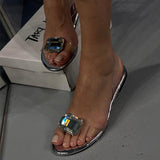 TRANSPARENTE SANDALEN MIT GEMME FÜR FRAUEN