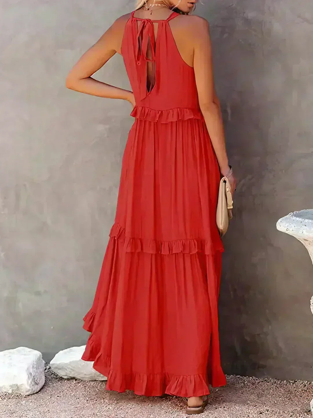 Lou | Elegantes ärmelloses Kleid mit Rüschen