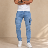 Navy Stretch Cargo-Hosen