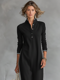 Selene | Lässiges Langarm-Maxikleid