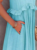 Lou | Elegantes ärmelloses Kleid mit Rüschen