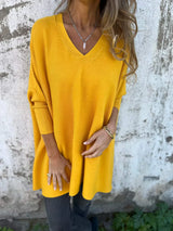 Kira | Oversized-Pullover mit entspanntem V-Ausschnitt