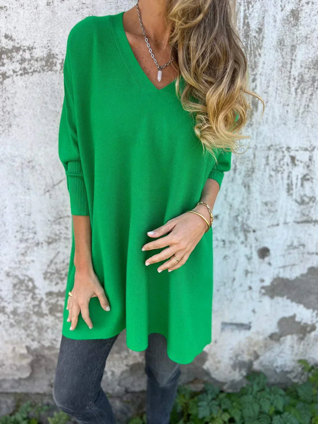 Kira | Oversized-Pullover mit entspanntem V-Ausschnitt