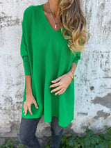 Kira | Oversized-Pullover mit entspanntem V-Ausschnitt