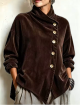 Sandra | Oversize-Jacke mit asymmetrischem Stehkragen