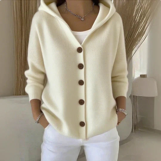 Felicia | Trendige Strickjacke mit Kapuze