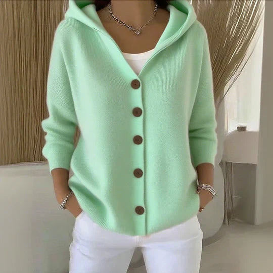 Felicia | Trendige Strickjacke mit Kapuze