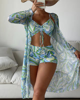 Finja | Bedrucktes 3-teiliges Bikini-Set