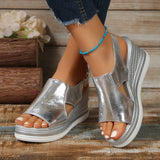 Teana | Schimmernde Plateausandalen