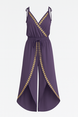 Olivia | Einzigartiger Jumpsuit mit goldenen Details und Beinschlitz