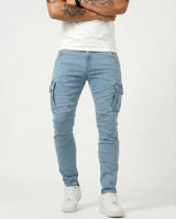 Navy Stretch Cargo-Hosen