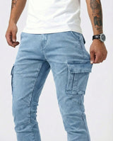 Navy Stretch Cargo-Hosen