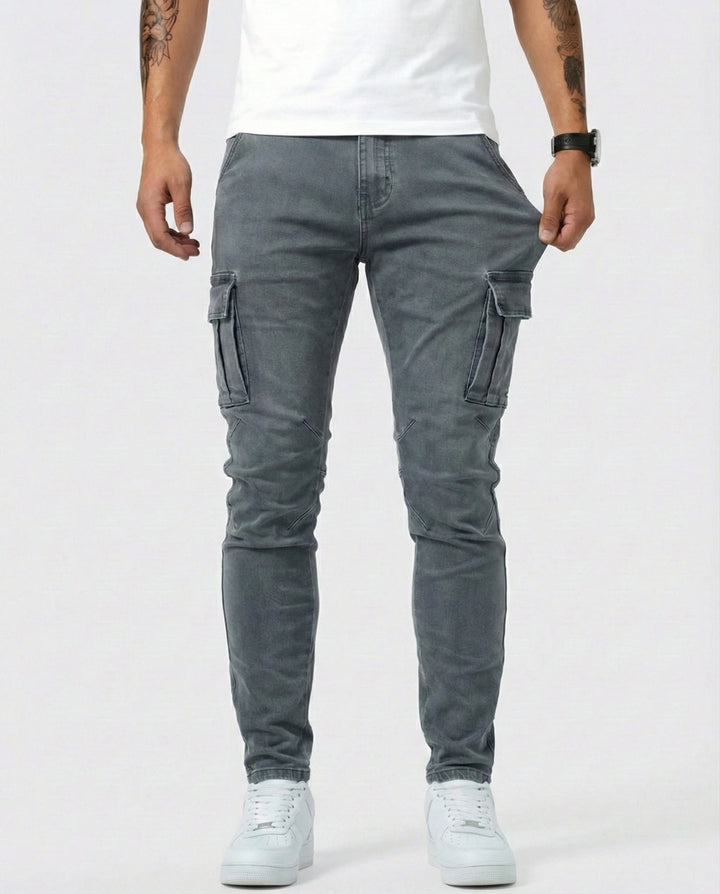 Navy Stretch Cargo-Hosen