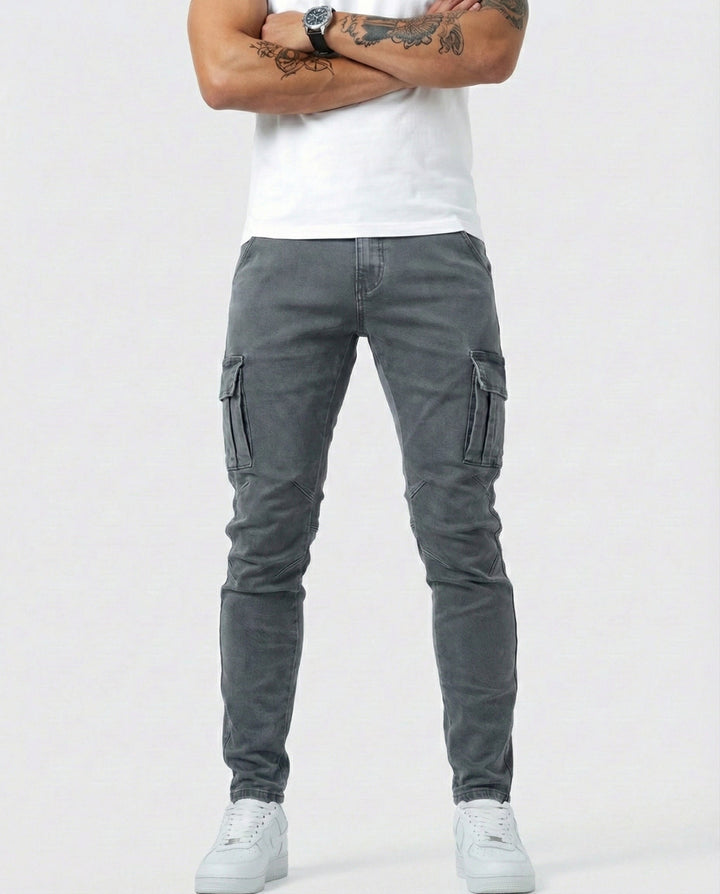 Navy Stretch Cargo-Hosen
