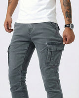 Navy Stretch Cargo-Hosen