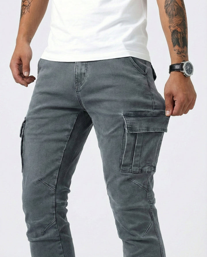 Navy Stretch Cargo-Hosen