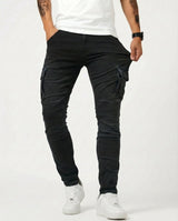 Navy Stretch Cargo-Hosen