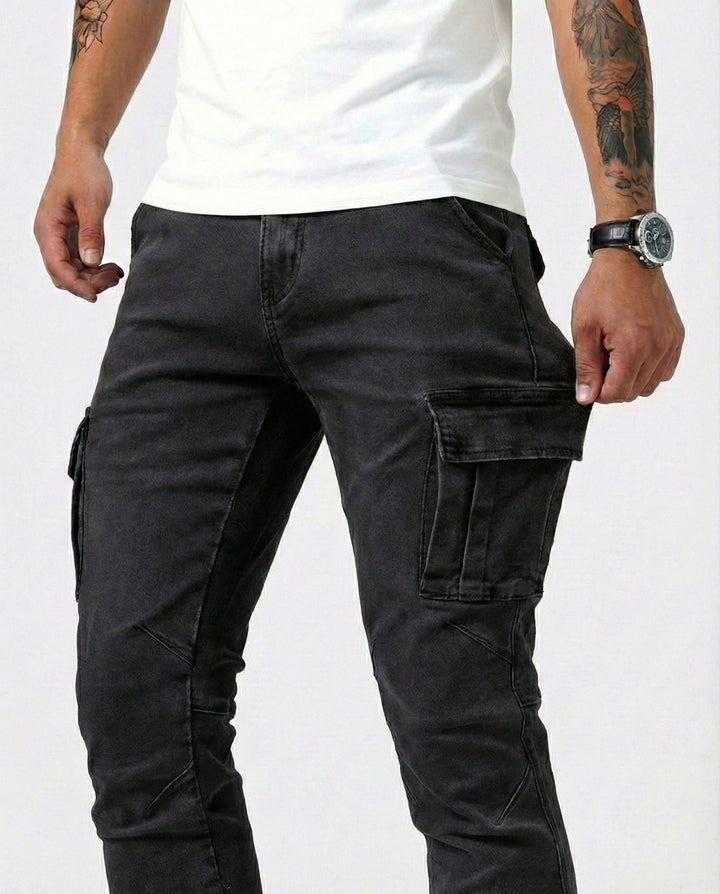 Navy Stretch Cargo-Hosen