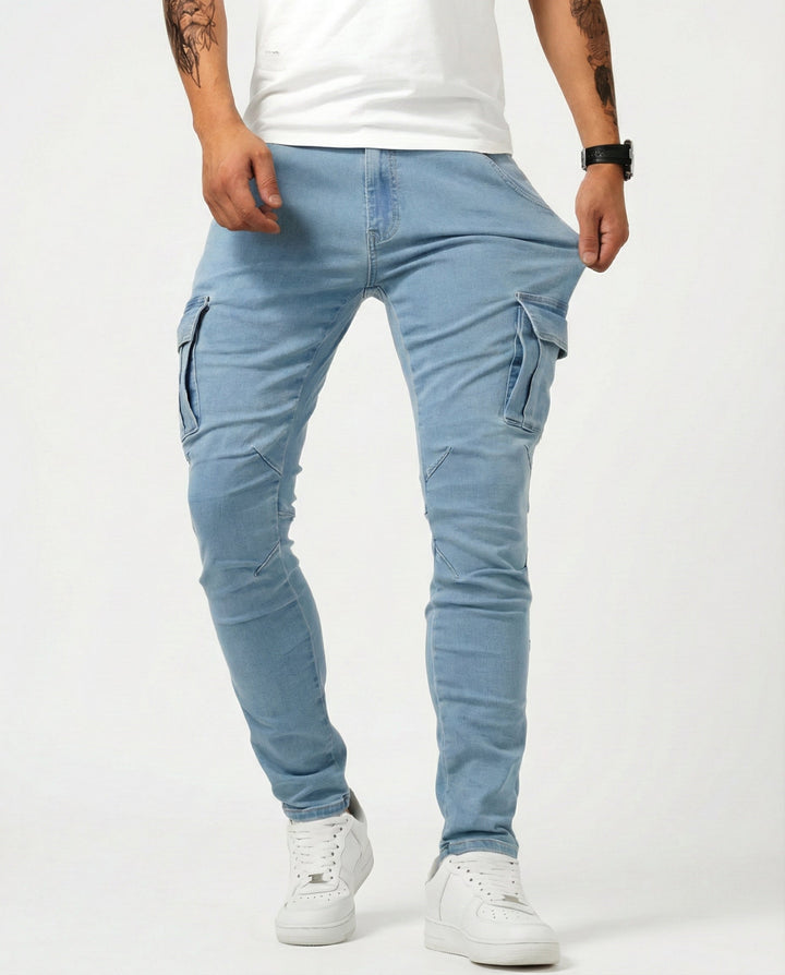 Navy Stretch Cargo-Hosen