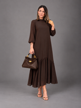 Maria - Chiffonkleid in Braun