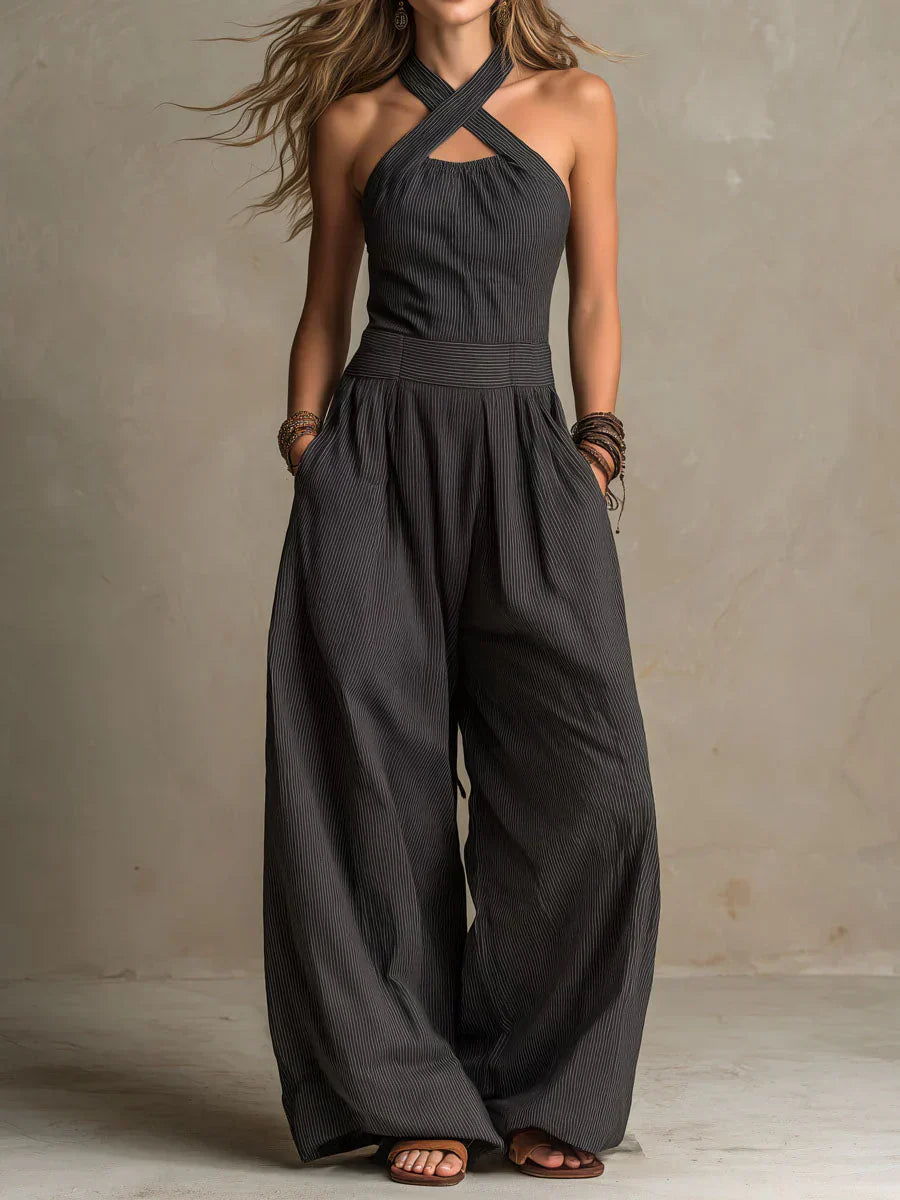 Bianca | Jumpsuit mit elegantem Kreuz-Ausschnitt