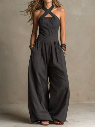Bianca | Jumpsuit mit elegantem Kreuz-Ausschnitt