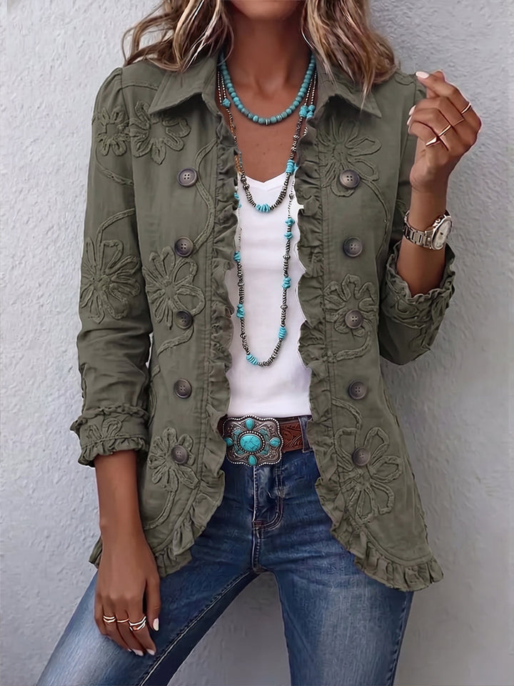 Mila - Bestickte Jacke mit Volants