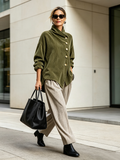 Sandra | Oversize-Jacke mit asymmetrischem Stehkragen