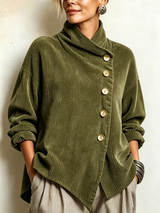 Sandra | Oversize-Jacke mit asymmetrischem Stehkragen