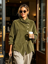 Sandra | Oversize-Jacke mit asymmetrischem Stehkragen