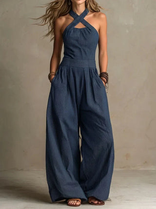 Bianca | Jumpsuit mit elegantem Kreuz-Ausschnitt