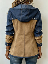 Veronica | Jacke mit Kapuze aus zwei Materialien