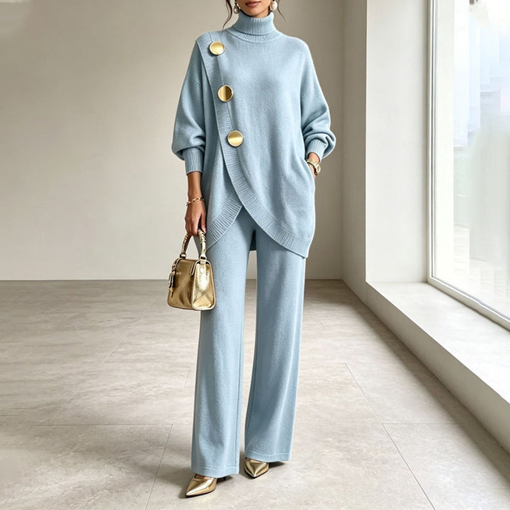 Noa | Strickset: Rollkragenpullover und weite Hose
