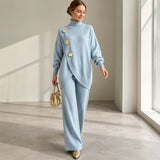 Noa | Strickset: Rollkragenpullover und weite Hose