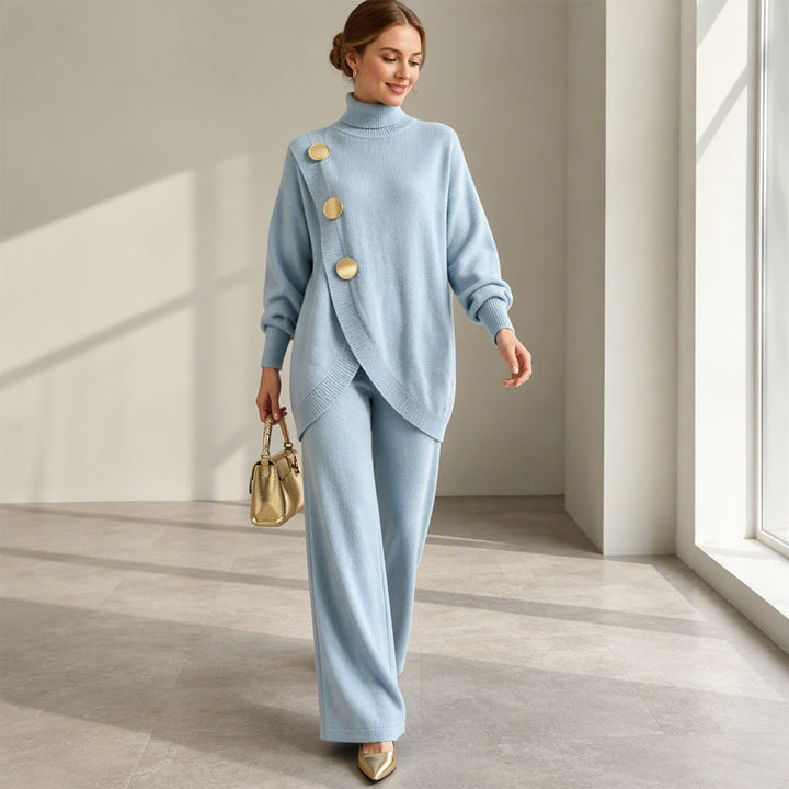 Noa | Strickset: Rollkragenpullover und weite Hose
